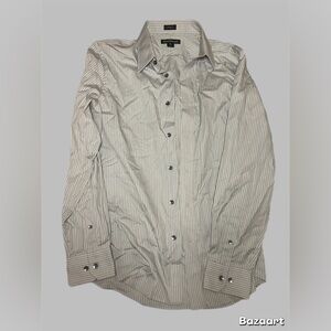 Express Men's Striped Shirt - Black and Gray